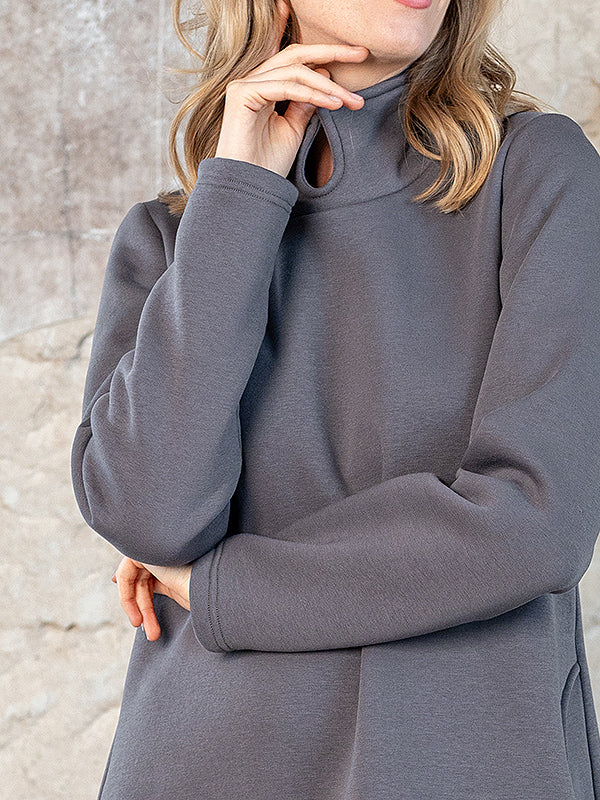 Lega medvilninė suknelė su pūkeliu iš vidaus "Gwen Graphite"