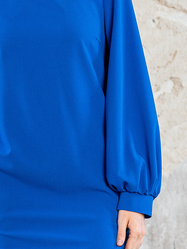 Lega puošni suknelė plačiomis rankovėmis "Silvana Royal Blue"