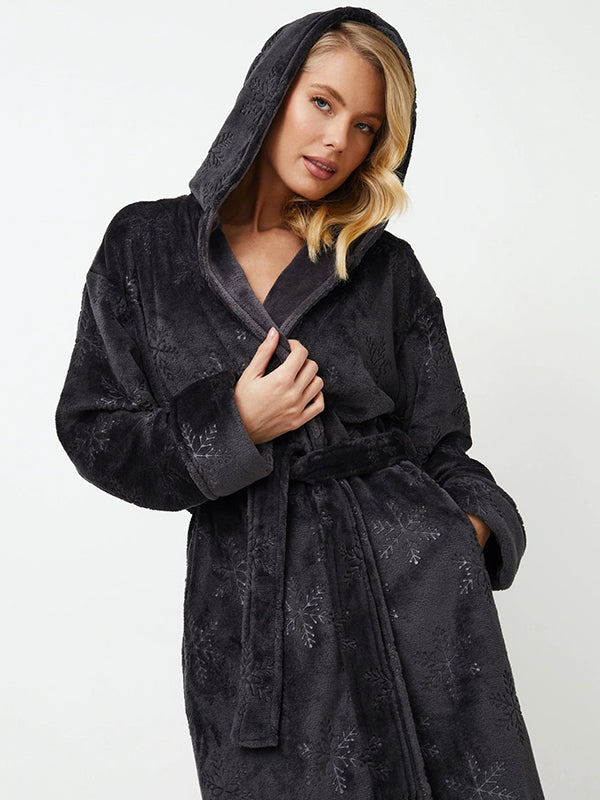 Aruelle chalatas su gobtuvu "Becky Dark Grey"