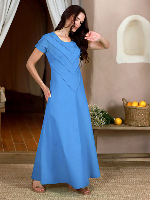 Lega tampraus lino maxi suknelė "Wanessa Light Blue"