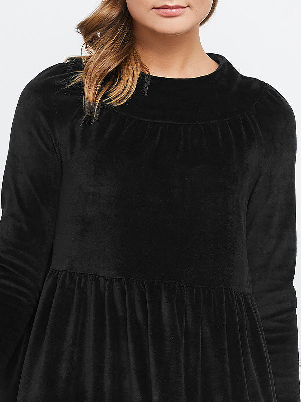 Lega medvilninė suknelė "Odette Black Velour"