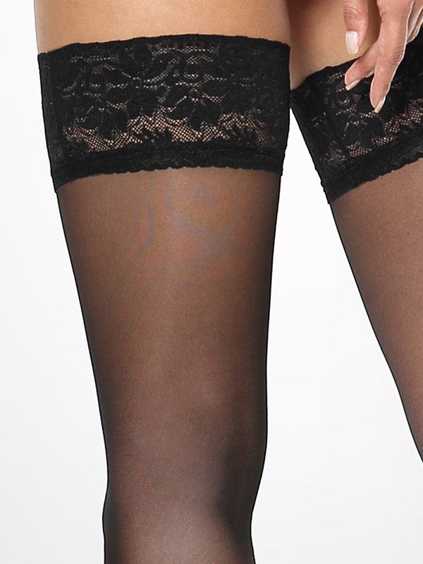 MissO lengvai blizgios prilipinamos kojinės "Flirty 15 Den Black"