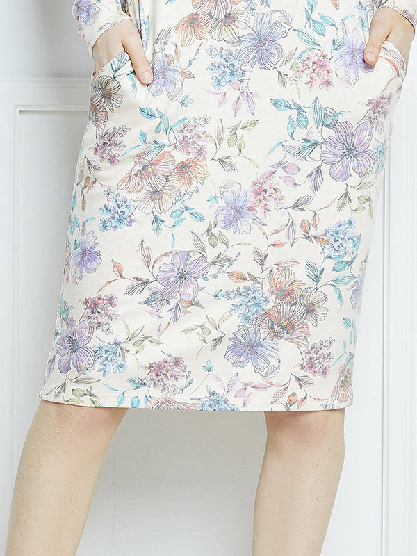 Lega suknelė "Fay Beige - Multicolor Flower Print"