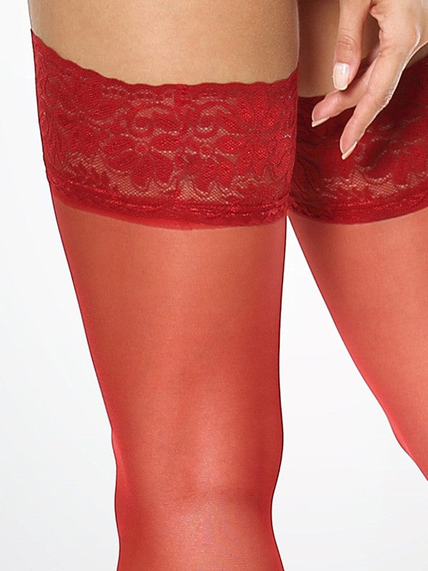 MissO lengvai blizgios prilipinamos kojinės "Flirty 15 Den Red"