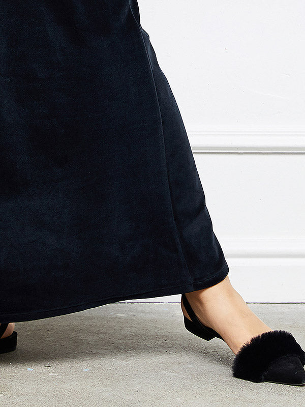 Lega medvilninė suknelė "Noelle Black Velour"