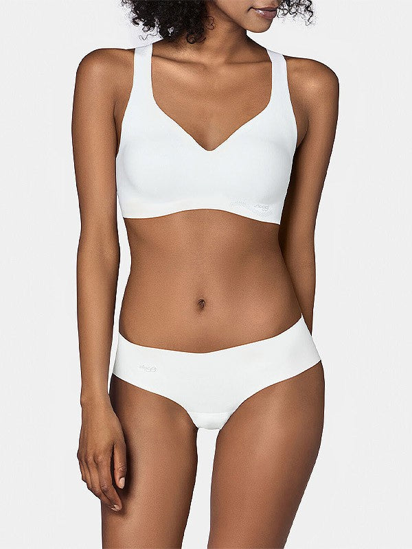 Sloggi lazeriu kirpta minkšta push up bevielė liemenėlė "Zero Feel Bralette White"