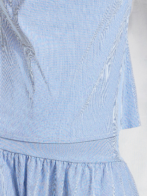 Lega medvilninė palaidinė "Easy Go Blue - White Stripes"