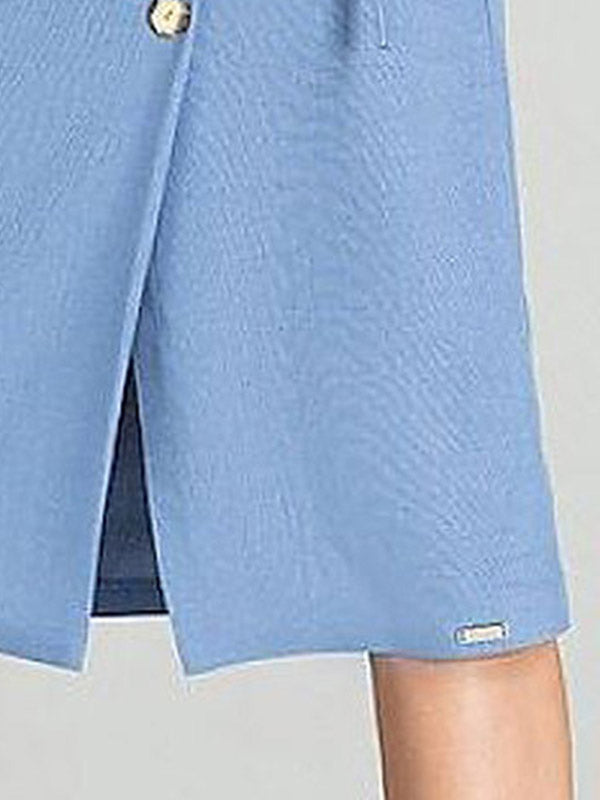 Figl midi sijonas dekoruotas sagutėmis "Agna Blue"