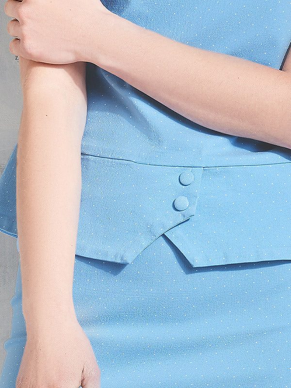 Lega viskozinė palaidinė "Gracen Light Blue - White Dots"