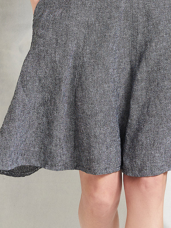 Lega viskozės ir lino suknelė "Torry Melange Black"