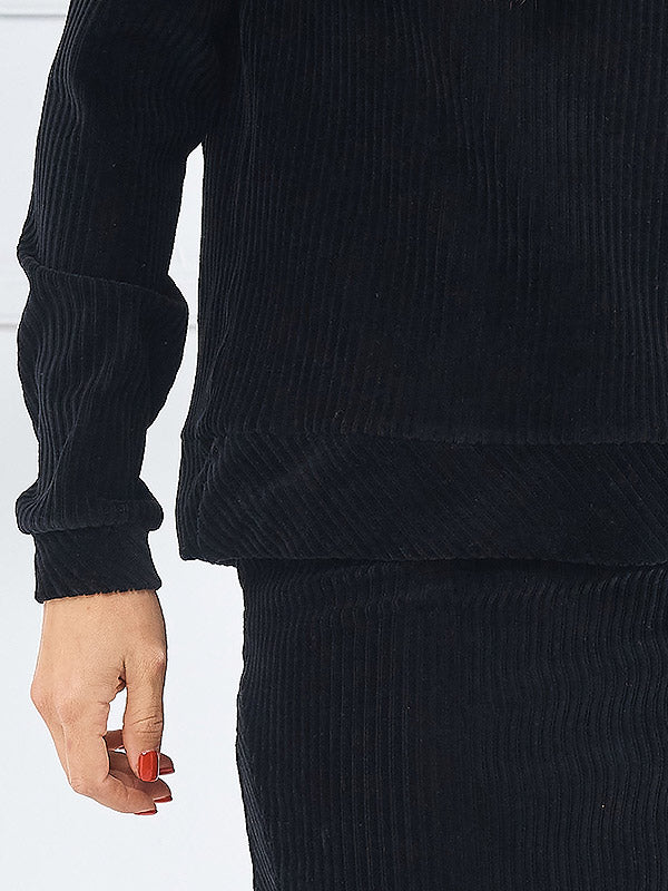 Lega medvilninė velvetinė palaidinė "Marta Black"