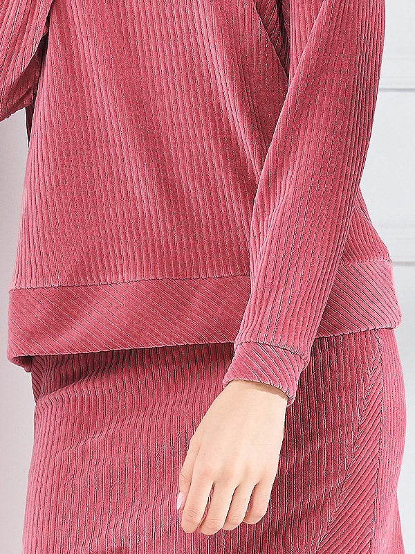 Lega medvilninė velvetinė palaidinė "Marta Pink"