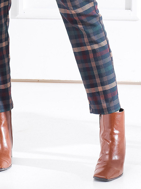 Lega tiesaus kirpimo kelnės "Charlie Navy - Bordeaux - Brown Tweed"