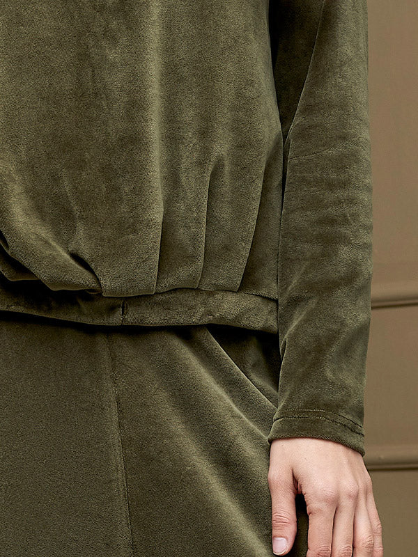 Lega medvilninė laisvalaikio palaidinė "Milina Olive Velour"