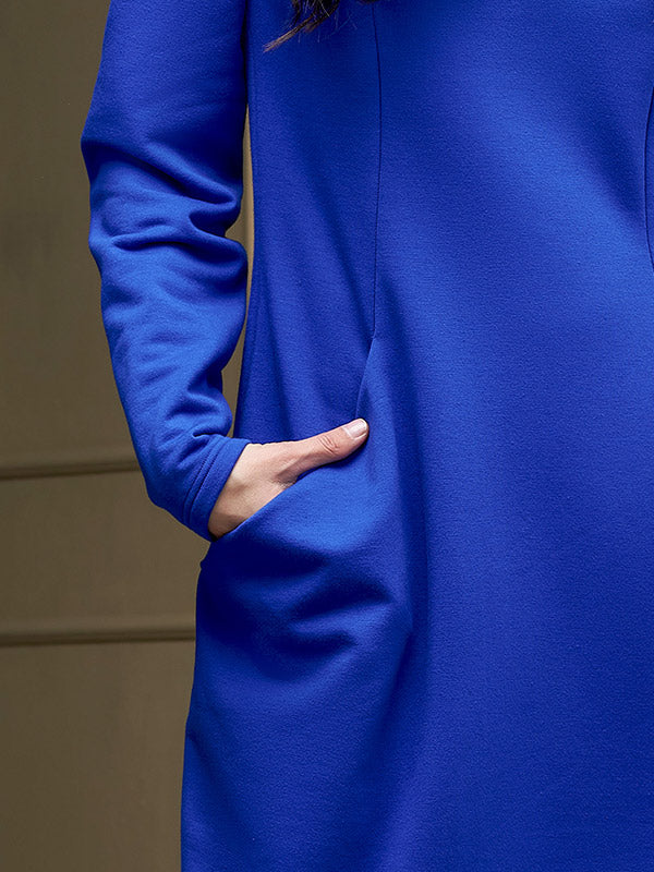 Lega ilga medvilninė suknelė su gobtuvu "Patricia Royal Blue"