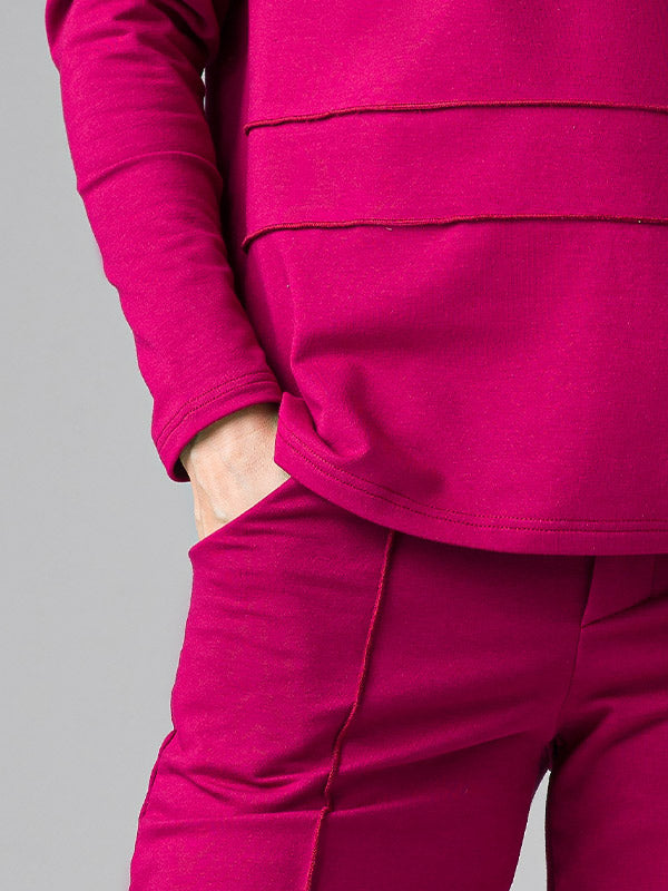 Lega medvilninis laisvalaikio džemperis su gobtuvu "Juna Fuchsia"