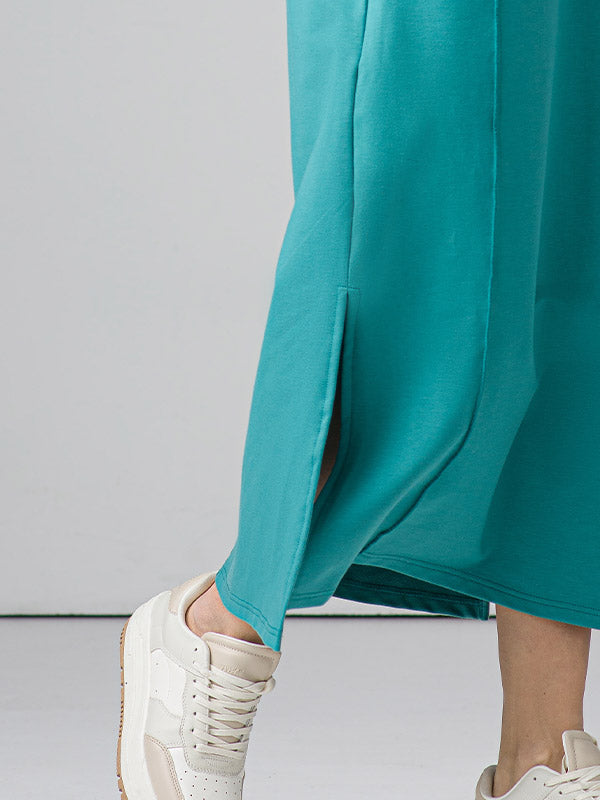 Lega ilga medvilninė suknelė "Bruna Turquoise"