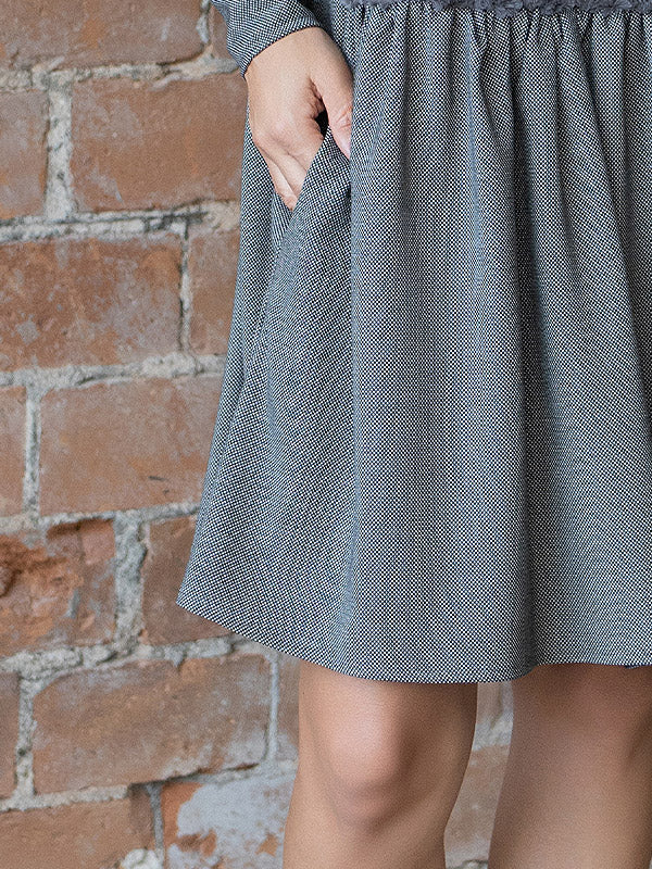 Lega suknelė su dirbtiniu kailiuku "Jamila Grey"