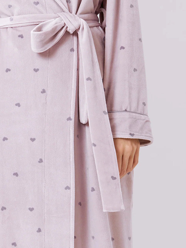 Aruelle ilgas veliūrinis chalatas "Izzie Lilac Velour"