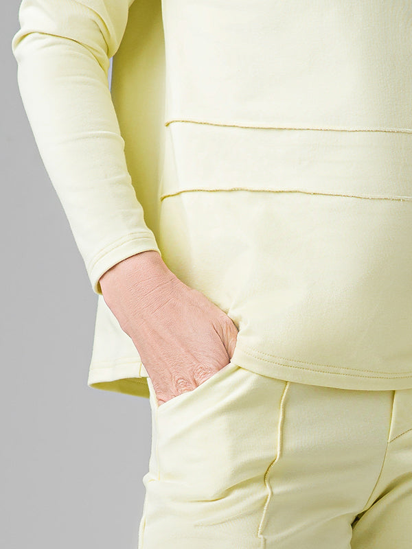 Lega medvilninis laisvalaikio džemperis su gobtuvu "Juna Light Yellow"