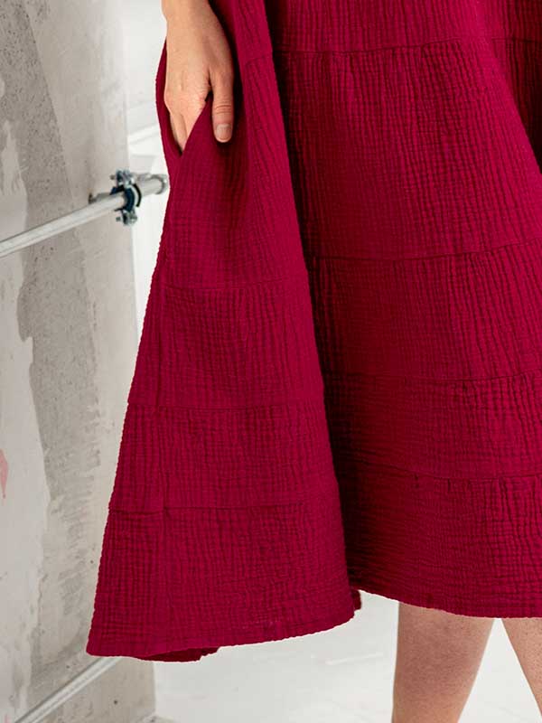 Lega platėjanti muslino suknelė "Santa Purple Red"