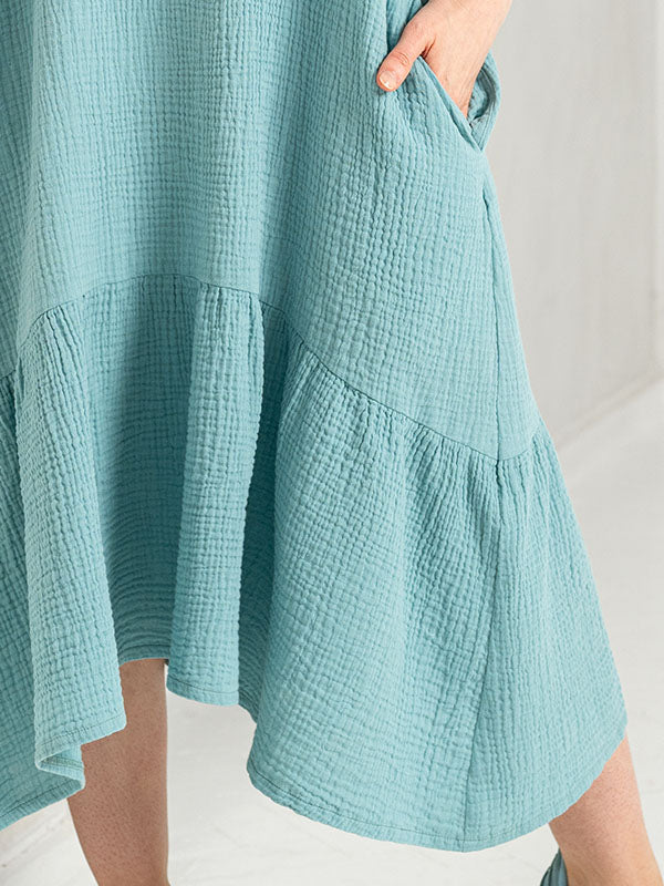 Lega midi muslino suknelė "Reet Mint Blue"