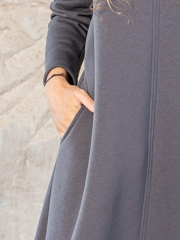 Lega medvilninė suknelė su pūkeliu iš vidaus "Beatriche Graphite"