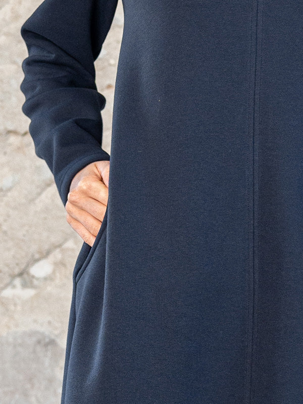 Lega medvilninė suknelė su pūkeliu iš vidaus "Beatriche Navy"