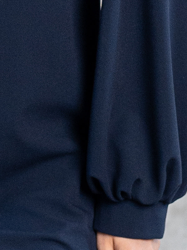 Lega puošni suknelė plačiomis rankovėmis "Silvana Navy"