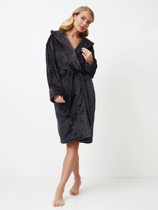 Aruelle chalatas su gobtuvu "Becky Dark Grey"