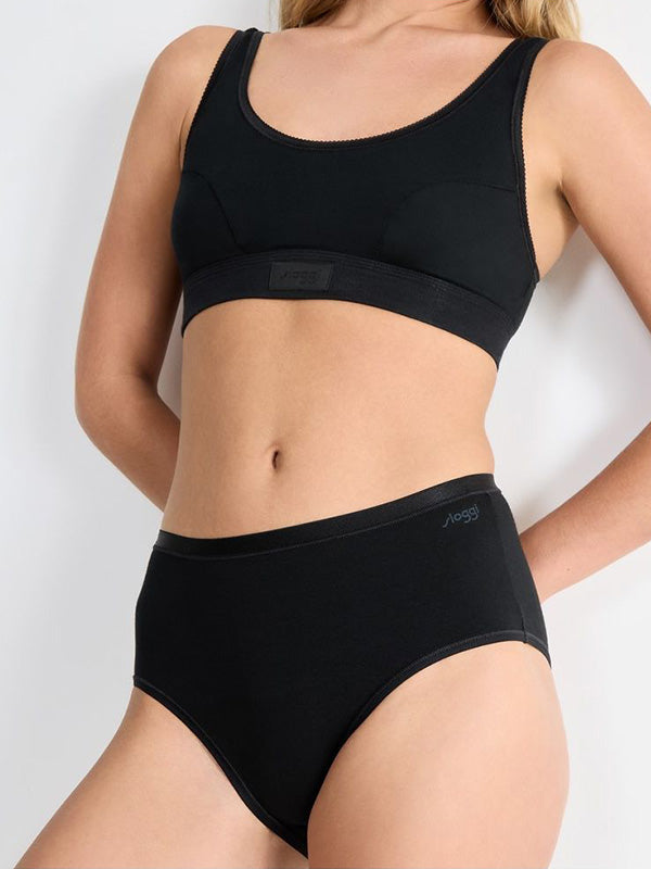 Sloggi 3 organinės medvilnės kelnaičių komplektas "Go Daily Black"