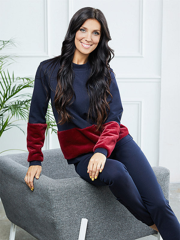 Lega palaidinė "Vivienne Navy - Bordeaux Dots"