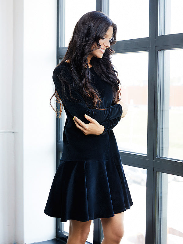 Lega medvilninė suknelė "Esmee Black Velour"