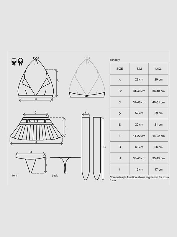 Obsessive kostiumas "Schooly White - Red"