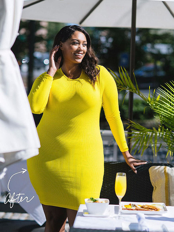 Spanx stipriai formuojantis bodis su šortukais bei atvira krūtine "OnCore Mid-Thigh Black"