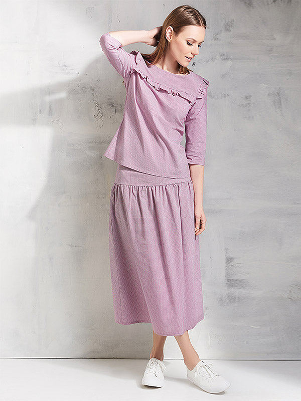 Lega medvilninė palaidinė "Easy Go Pink - White - Black Squares"