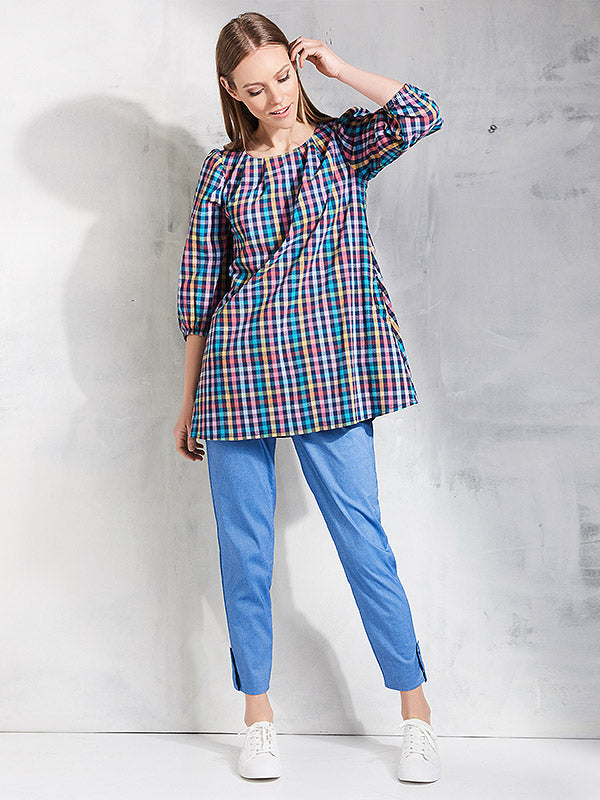 Lega medvilninė tunika "Kaia Multicolor Squares"