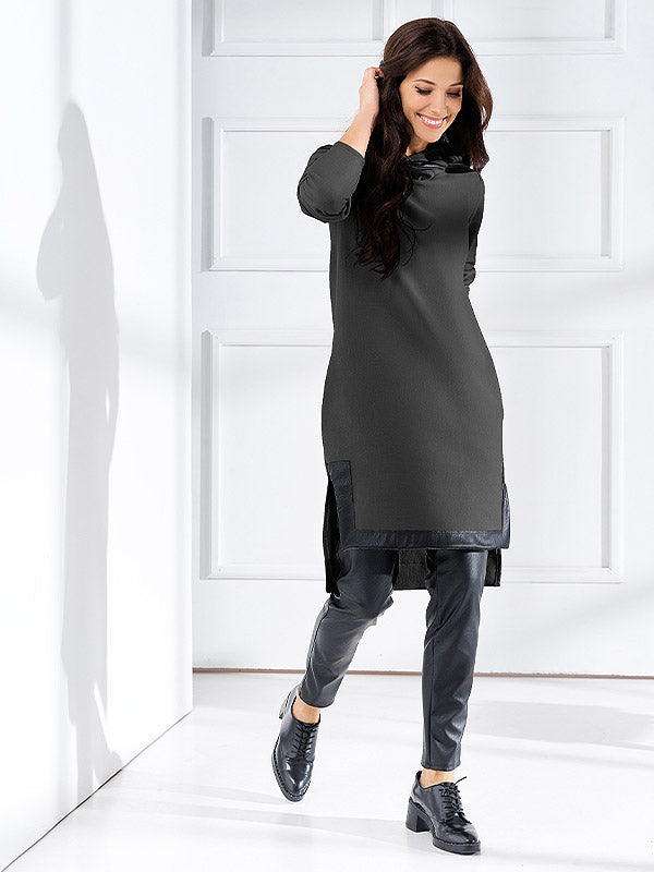 Lega medvilninė suknelė su gobtuvu "Westa Black"