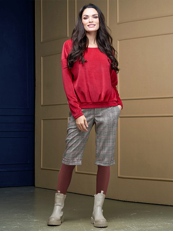 Lega medvilninė laisvalaikio palaidinė "Milina Red Velour"