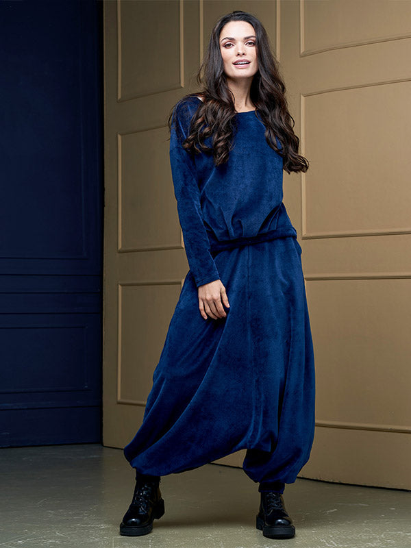 Lega medvilninė laisvalaikio palaidinė "Milina Blue Velour"