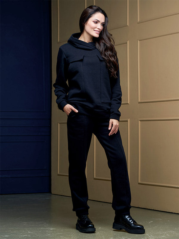 Lega medvilninis džemperis su gobtuvu "Sheila Black"