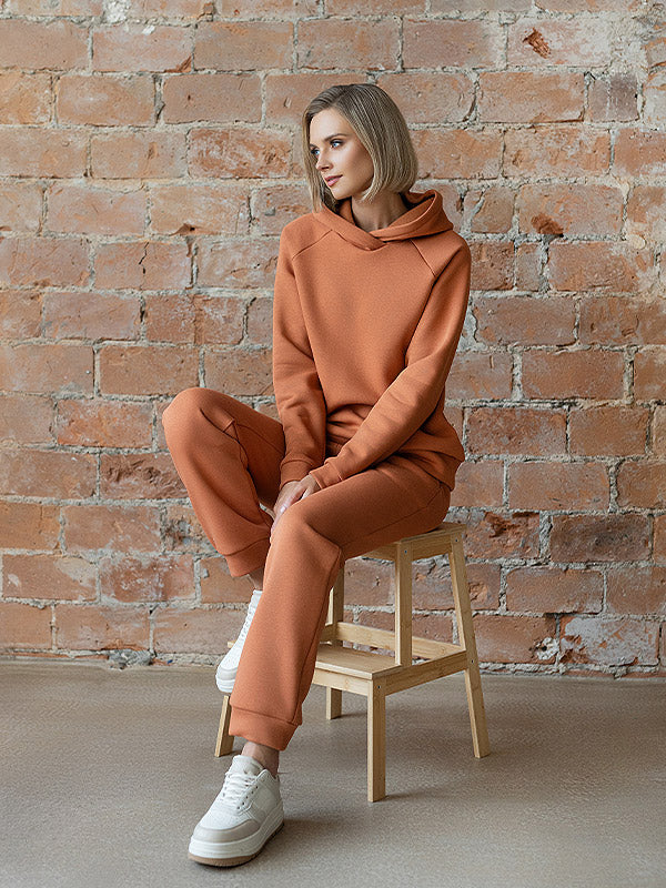 Lega medvilninis džemperis su gobtuvu "Risha Peach"