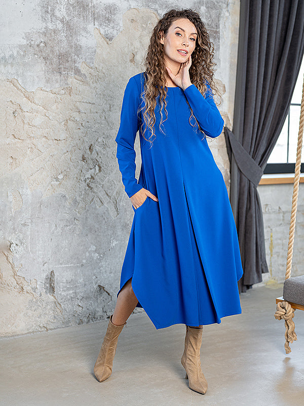 Lega laisvo kirpimo midi suknelė "Adriana Royal Blue"
