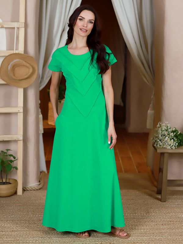 Lega tampraus lino maxi suknelė "Wanessa Sea Foam"