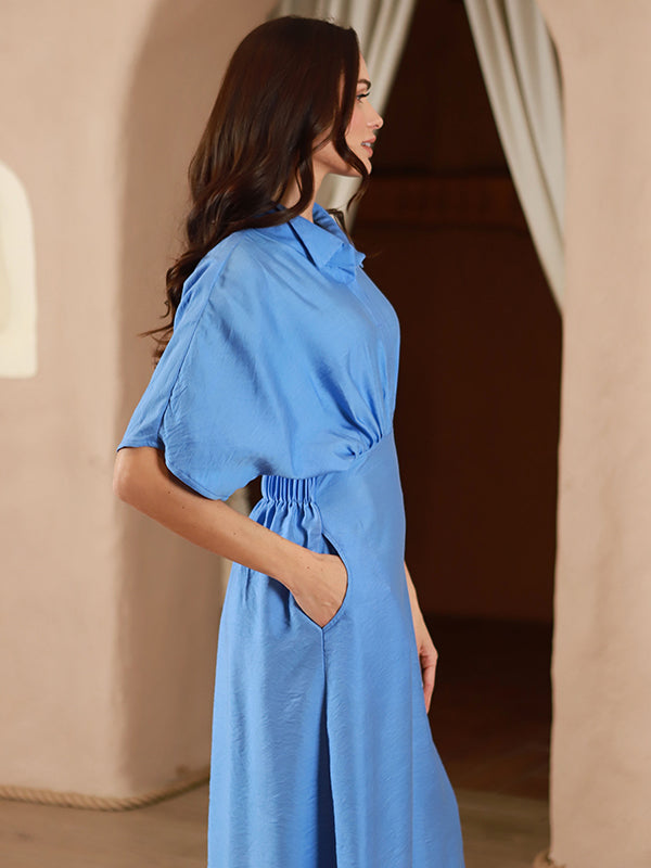 Lega įliemenuota suknelė "Lora Light Blue"