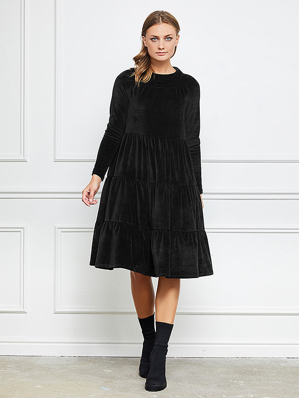 Lega medvilninė suknelė "Odette Black Velour"
