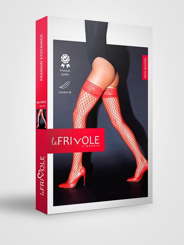 Le Frivole prilipinamos tinklinės kojinės "Janessa Red"