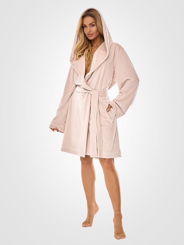 L&L Patterned Dressing Gown Luna Angora Velour