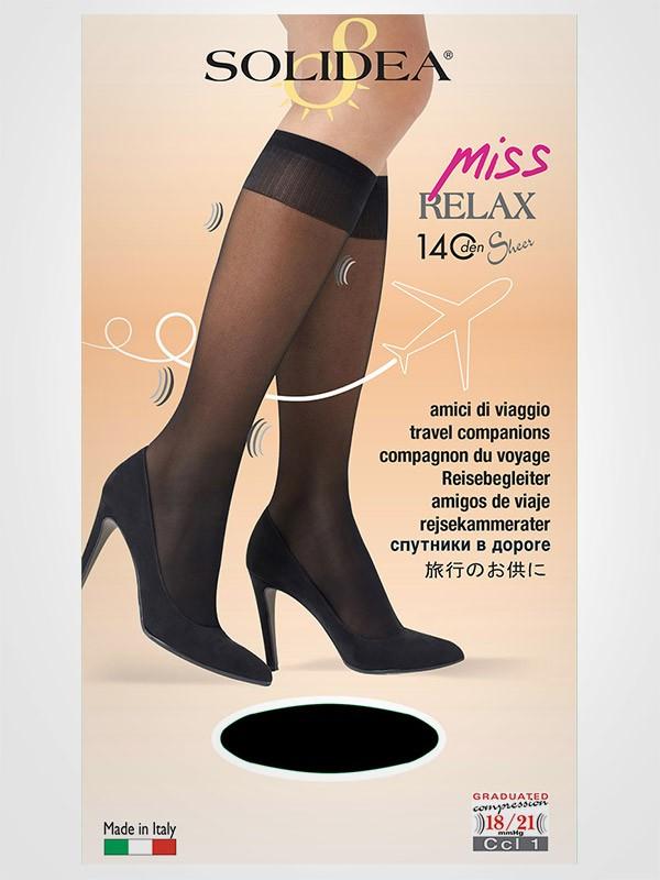 Solidea paskirstytos kompresijos kojinės iki kelių "Miss Relax 140 Den Nero"