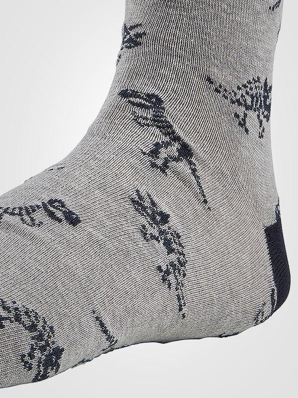 Ysabel Mora 2 vyriškų medvilninių kojinių komplektas "Dyno Grey - Multicolor"